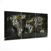 World Map Glass Wall Art.